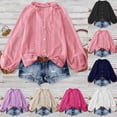 thumbnail image 1 of Swuxness Women Sports Casual Shirt, Women's Long Sleeve Tops, Women Solid Color Lace V Neck Comfortable Soft Blouse for Casual and Dressy Black, XXL, 1 of 5