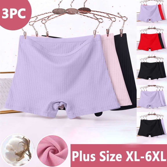 Swuxness Women's 3PC Brief Panties Plus Size High Waist Period Proof Short Cut Practical Structure