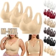 thumbnail image 1 of Swuxness Women's 3PC Wireless Bras Plus Size Side Seamless Coverage Push Up Classic Undergarment, 1 of 5