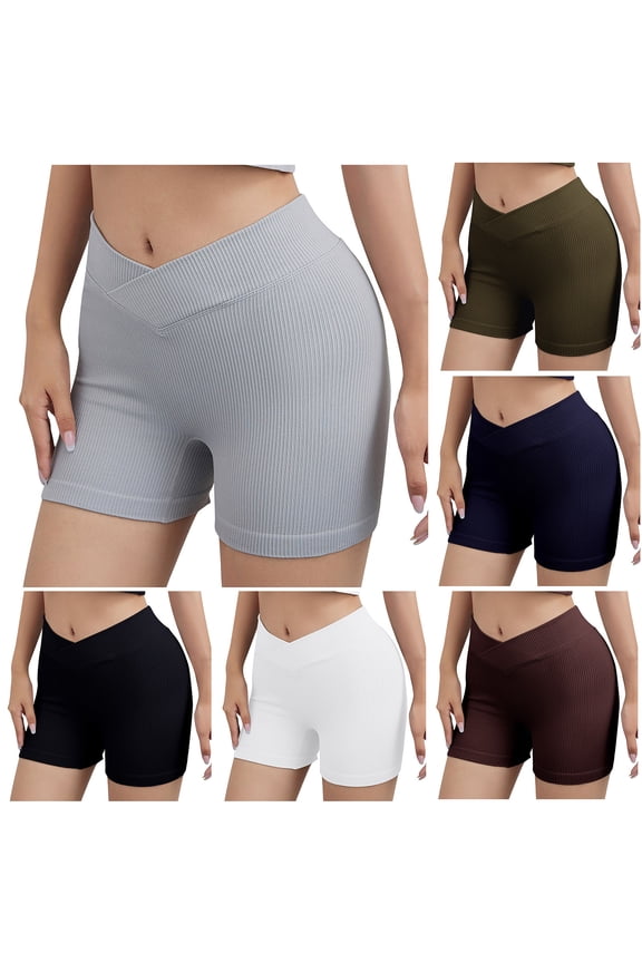 Women's Active Leggings Yoga Shorts Pants, Sports Workout Bottoms, Women Ribbed High Elastic Tight V Waist Comfortable Fashion Soft Breathable Casual Yogapants Army Green, XL