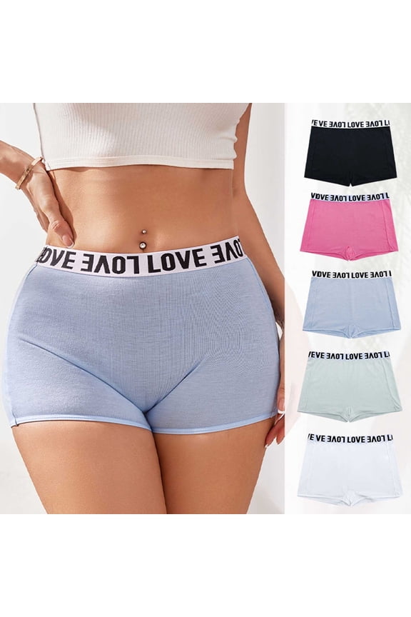Women's Boyshorts Panties Seamless Mid Waist High Elastic Breathable No Rolling