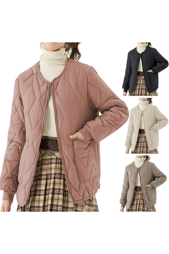 Women's Casual Fleece Jacket, Women Long Sleeve Coat, Women Outdoor Zip Up Jacket Coat Warm Comfortable Soft Outerwear without Hood Pink, M