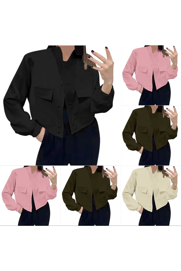 Women's Casual Jacket, Women Long Sleeve Coat, Women Solid Color Breasted Lightweight Hoodless Comfortable Outerwear Jacket for Women Beige, XXL