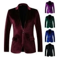 thumbnail image 1 of Swuxness Women's Casual Suit Jacket, Women Long Sleeve Coat, Women's Solid Color High End Velvet Blazer Comfortable Warm Soft Coat for Ladies Purple, XXL, 1 of 3