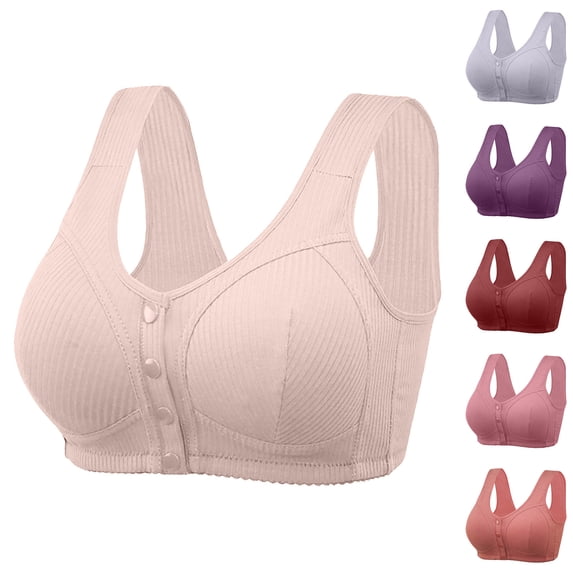 Swuxness Women's Wireless Plus Size Bras Front Closure Comfortable Breathable Supportive Everyday