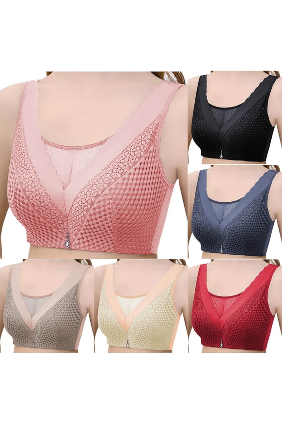 Women's Full Cup Push Up Bra, Womens Bras, Women Solid Color Wide Straps Sagging Support Comfortable Lightweight Bra Red, 44/100AB