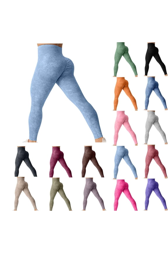 Women's High Waist Active Leggings Yoga Long Pants, Sports Workout Bottoms, Women Butt Lifting Solid Color Casual Stretchy Comfortable Breathable Fashion Yogapants Orange, L