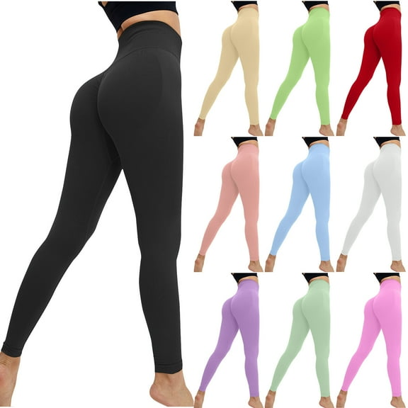 Swuxness Women's High Waist Active Leggings Yoga Long Pants, Sports Workout Bottoms, Women High Waisted Solid Color Full Length Wear Stretchy Comfortable Breathable Yogapants Gray, S