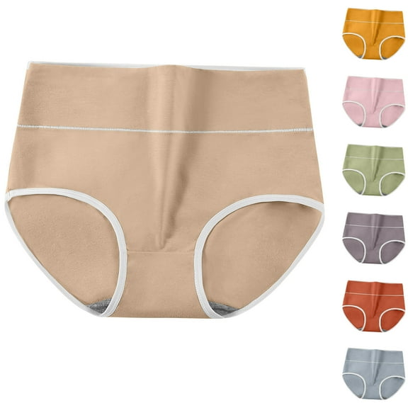 Swuxness Women's High Waist Butt Lifting Brief, Women Panties, Women's High Waisted Comfortable Breathable Belly Control Butt Lifting Solid Color Briefs Panties Yellow, XXL