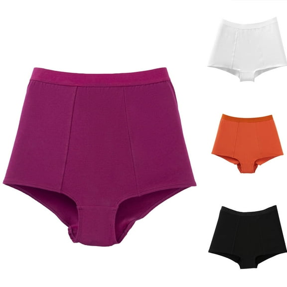 Swuxness Women's High Waist Butt Lifting Brief, Women Panties, Women's Solid Color High Waist Breathable Soft Comfortable Briefs Panties for Ladies White, L