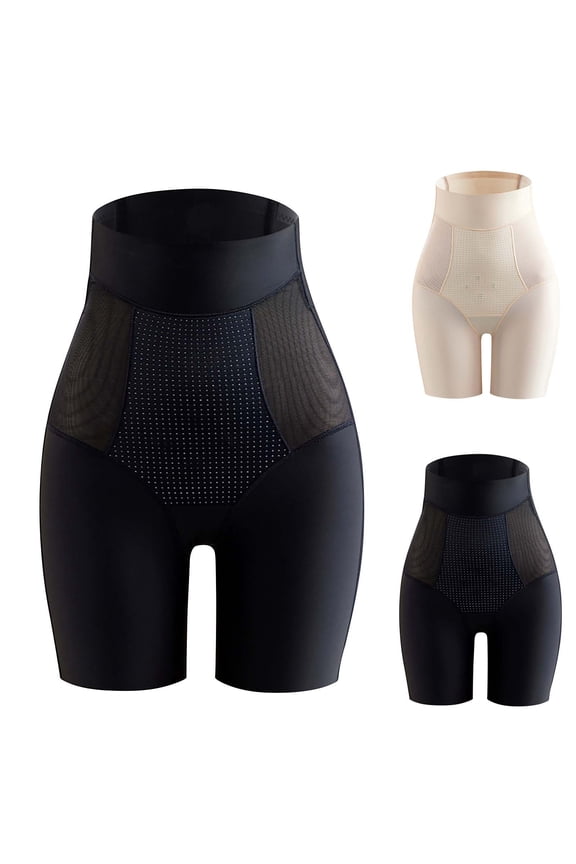 Women's High Waist Shaping Brief, Women Panties, Women's Solid Color No Show Comfortable High Waist Butt Lift Shaping Breathable Briefs Panties Beige, XXXL