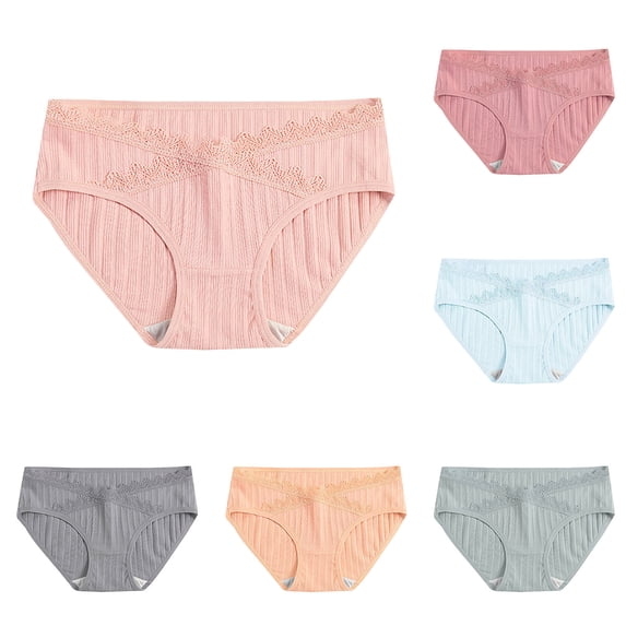 Swuxness Women's Low Waist Breathable Briefs, Panties for Women, Women's Solid Color Breathable Low Maternity Belly Support Comfortable Soft Panties Pink, XXXL