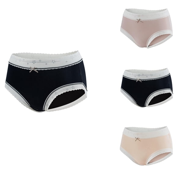 Swuxness Women's Mid Waist Comfortable Briefs, Women Panties, Women's Mid Waist Comfortable Breathable Soft and Panties Everyday Wear Black, XL