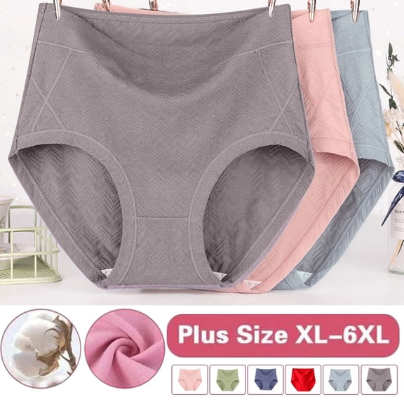 Swuxness Women's Plus Size High Waist Briefs, Panties for Women, Women's Solid Color High Waist Casual Ice Silk Briefs Elastic Soft Comfortable Breathable Daily Wear Panties Pink, XXL