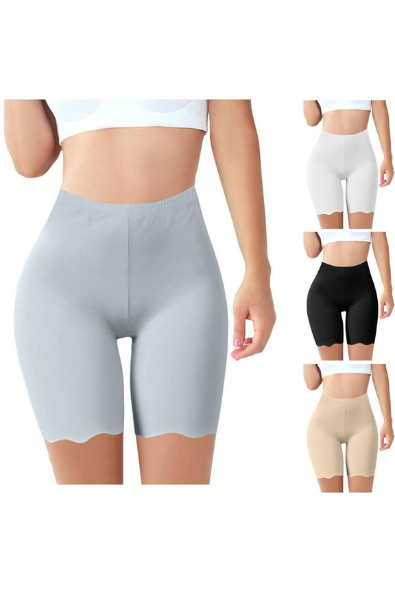 Women's Plus Size Seamless Boyshorts Panties Ice Silk Underlayer Shorts Stretch Comfortable Casual Shorts