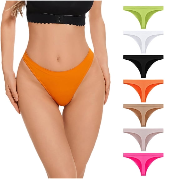 Swuxness Women's Plus Size Seamless Thong Panties Breathable Soft Comfortable Stretchy Panties
