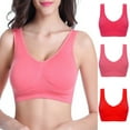 thumbnail image 1 of Swuxness Women's Plus Size Sports Bra, Womens Bras, Women's Solid Color Thin Sport Tank Top Comfortable Soft Breathable Bra Hot Pink, 42/95AB, 1 of 4