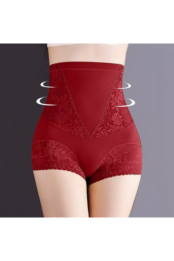 Women's Postpartum Repair Brief, Women Panties, Women's Solid Color High Waist Strong Comfortable Friendly No Roll Postpartum Hip Shaping Panties Wine, XL