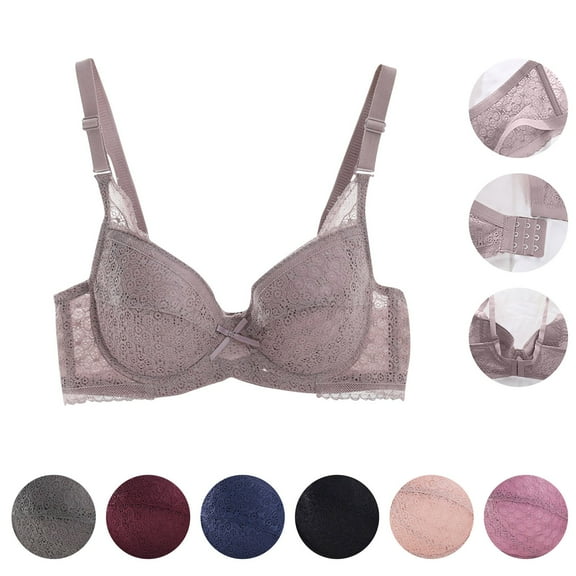 Swuxness Women's Push Up Bra, Womens Plus Size Bras, Women Plus Size Thin Push Up Adjustable Strap Comfortableable Lightweight Breathable Bra Navy, 36/80BC