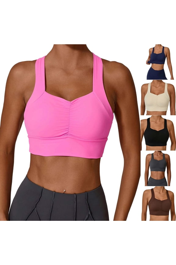 Women's Push Up Sports Yoga Bra, Women Tank Style Bra, Women Sport Bras Fashion Bare Feel Yoga Back Support Dry High Running Gym Workout Bra Navy, 36/80AB