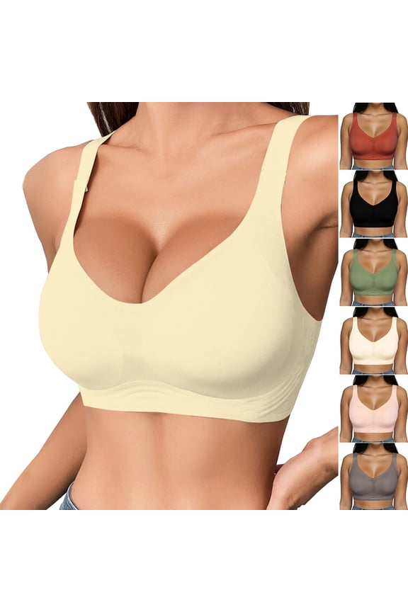 Women's Push Up Underwire Bra, Womens Bras, Women Solid Color Thin Soft Breathable Push Up Underwire Lift Support for Side Breast Bra Brown, 44/100AB