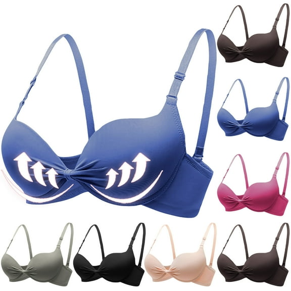 Swuxness Women's Push Up Underwire Bra, Women Support Bras, Women's Push Up Shaping Thin Cup Comfortable Breathable Everyday Bra Hot Pink, 36/80B