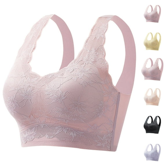 Swuxness Women's Push Up Wireless Bra, Women Tank Style Bra, Women Solid Color Push Up Wide Strap Comfortable Breathable Everyday Bra Khaki, 44/100AB