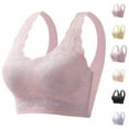 thumbnail image 1 of Swuxness Women's Push Up Wireless Bra, Women Tank Style Bra, Women Solid Color Push Up Wide Strap Comfortable Breathable Everyday Bra Pink, 44/100AB, 1 of 3