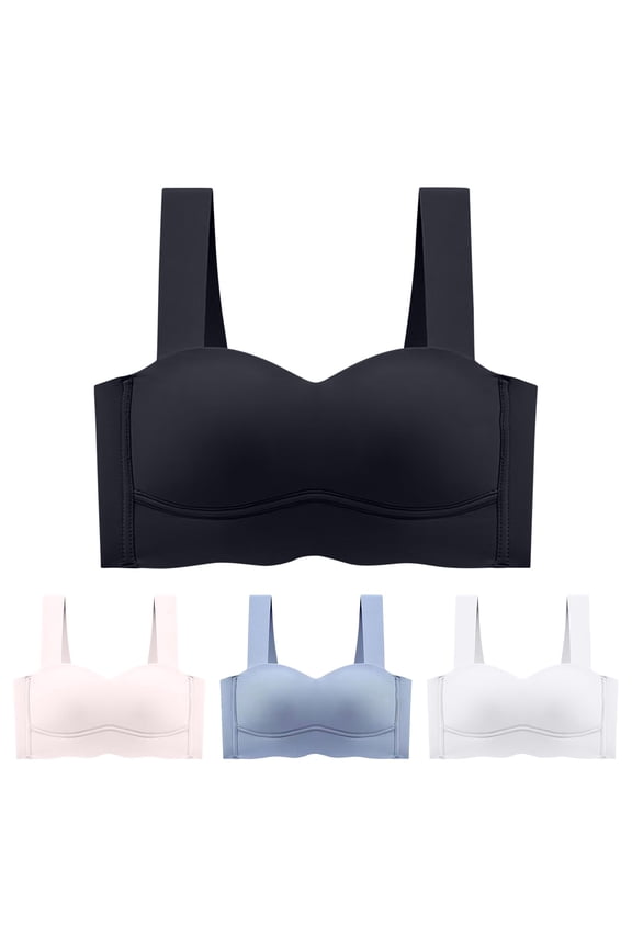 Women's Push Up Wireless Bra, Womens Bras, Women Comfortable Push Up Bra Breathable Wide Straps Support Lift Lightweight Bra Blue, 36/80AB