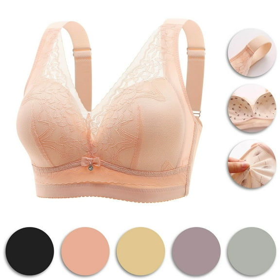 Swuxness Women's Push Up Wireless Bra, Womens Bras, Women Push Up Thin Cup Adjustable Strap Adjustable Support Everyday Wear Bra Black, 44/100BC