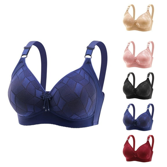 Swuxness Women's Push Up Wireless Bra, Womens Plus Size Bras, Plus Size Push Up Bra with Side Coverage No Underwire Everyday Bra Black, 50/95BC