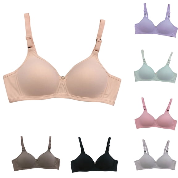 Swuxness Women's Push Up Wireless Sports Bras Solid Color Back Closure Breathable Comfortable Support