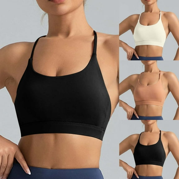 Swuxness Women's Push Up Wireless Bra, Women's Sports Bras, Women Solid Color Strapless Backless Invisible Bra for No Show Breathable Support Sports Bra White, 38/85AB