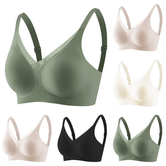 Swuxness Women's Push Up Wireless Bras Solid Color Back Closure Comfortableable Breathable Wear