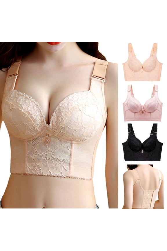 Women's Push Up Wireless Bra, Womens Bras, Women Solid Color Lift Shaping Push Up Side Coverage Sagging Comfortable Breathable Bra Black, 32/70A