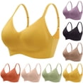 thumbnail image 1 of Swuxness Women's Push Up Wireless Bra, Womens Bras, Women Solid Color Lightweight Removable Padding Push Up Support Comfortable Everyday Bra Yellow, 38/85ABC, 1 of 4