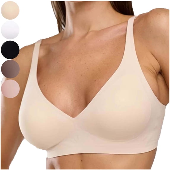 Swuxness Women's Push Up Wireless Bras Solid Color Thin Style Comfortable Seamless Breathable Wear
