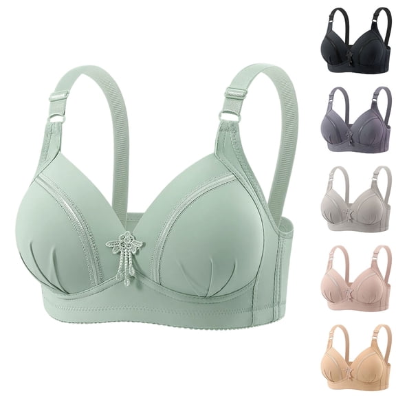 Swuxness Women's Push Up Wireless Bra, Womens Bras, Women Solid Color No Underwire Push Up Support Seamless Breathable Comfortable Bras Dark Gray, 38/85BC