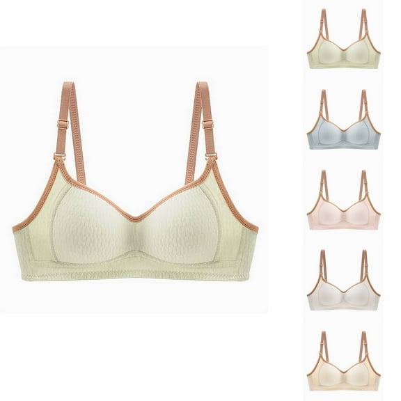 Swuxness Women's Push Up Wireless Bra, Womens Bras, Women's Fashion Thin Push Up Breathable Comfortable Support Everyday Bra for High School Students Pink, 34/75AB