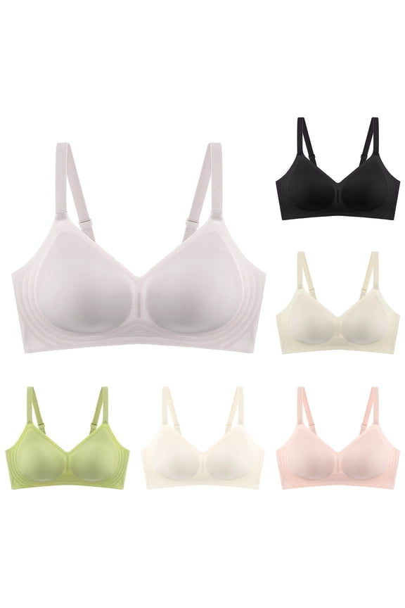 Women's Push Up Wireless Bras Seamless Bare Feel Side Support Lift Prevention Comfortable Soft