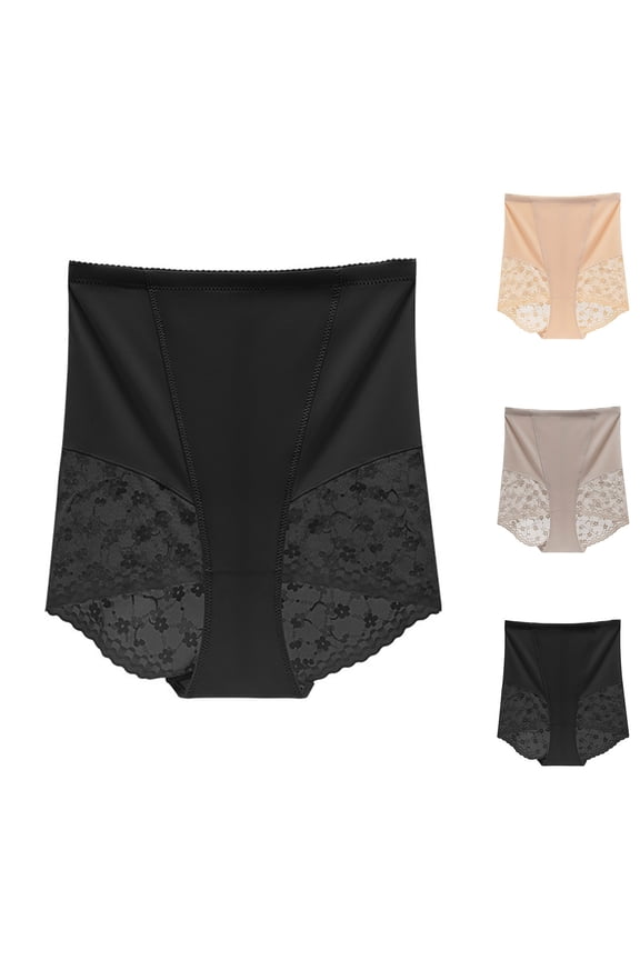 Women's Seamless Cheeky Panties Silk High Waisted Shaping Shapewear Breathable Soft Strench Slim Underwear