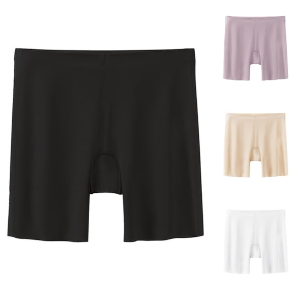 Swuxness Women's Seamless Stretch Boyshorts Panties Mid Waisted Ice Silk Safety Breathable Soft Comfortable Underwear