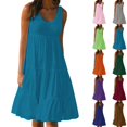 thumbnail image 1 of Swuxness Women's Sleeveless Mini Dresses Comfortable Solid Color Glossy Satin Party, 1 of 5