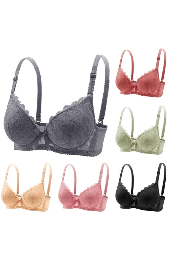 Women's Underwire Bras Spliced Back Hook Thin Classic Casual Undergarment