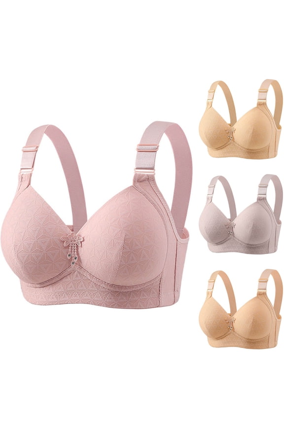Women's Wireless Bras Back Hook Open Back Push Up Seamless Back Support