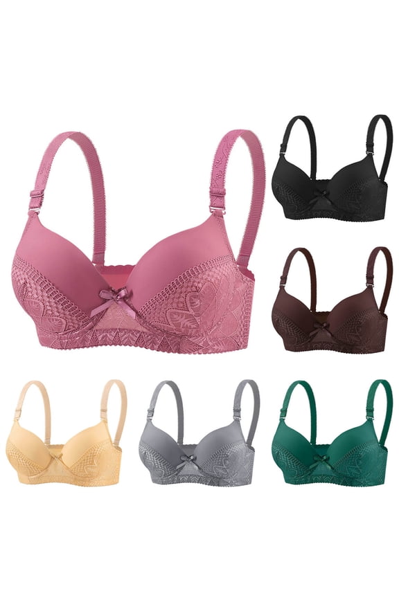 Women's Wireless Bras Spliced Back Hook Thin Breathable Soft Classic Casual