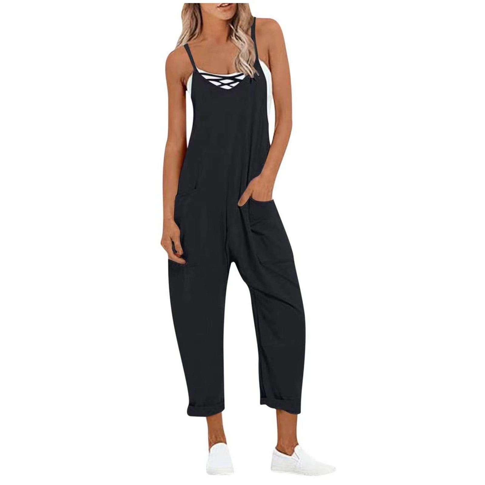 Basic Rompers Sxaura Basic Jumpsuits for Women Trendy Fashion Garter Spaghetti Strap ...