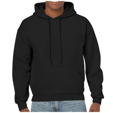 Sxaura Men's Fleece Pullover Black Basic Trendy Spring Winter Hooded Oversized Loose Solid Color Hoodies Sweatshirts