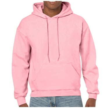 Sxaura Spring Winter Hoodies for Men Trendy Pink Hooded Solid Color Oversized Basic Loose Hooded Sweatshirts Fleece Pullover