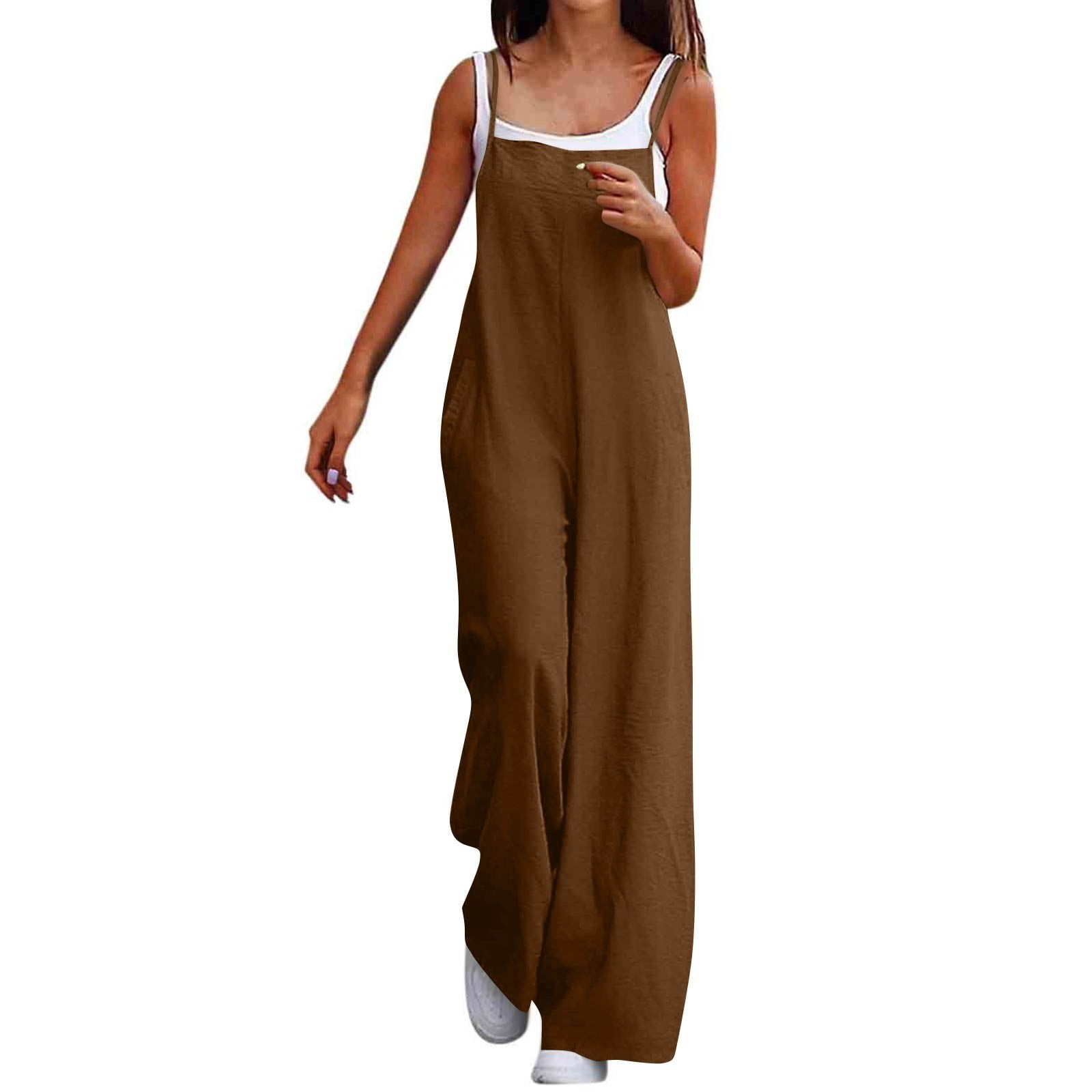 Basic Rompers Sxaura Trendy Rompers for Women 2025 Spaghetti Strap Garter Solid Color ...